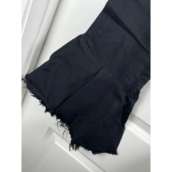 Citizens of Humanity Drew Flounce High Rise Crop Flare Jeans in Soiree Black 25 - Picture 5 of 15